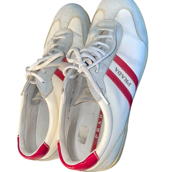 Prada White and Red Sneakers - Picture 3 of 12